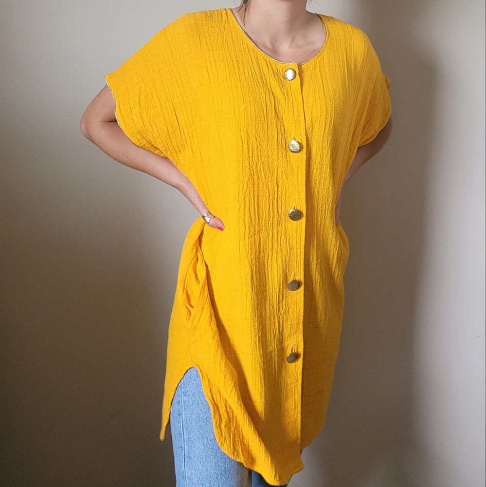 VTG | Oversized Button-down Top or Swim Cover-up
